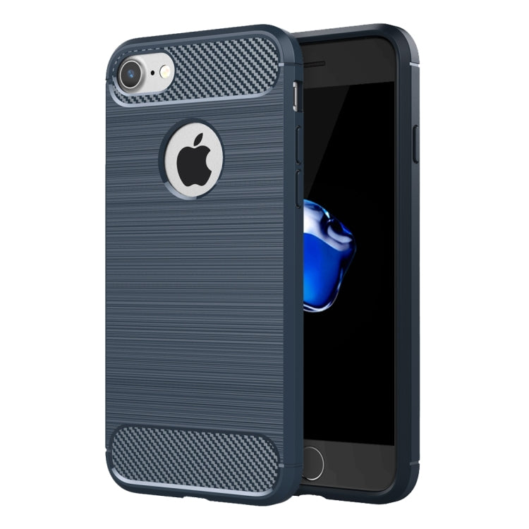 For  iPhone 8 & 7  Brushed Texture Fiber TPU Rugged Armor Protective Case, For 8 & 7, For iPhone 8 & 7