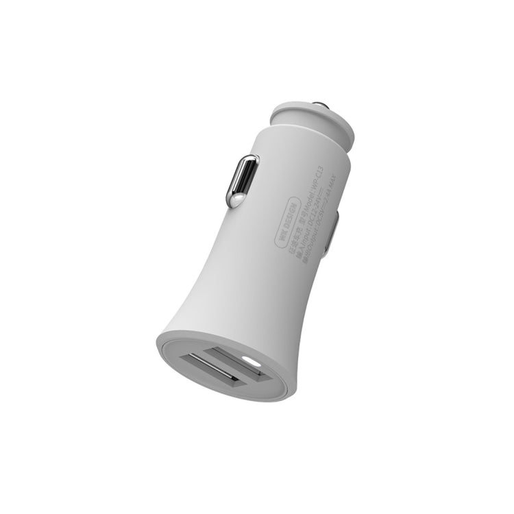 شاحن سيارة مزدوج USB من WK WP-C13 بقوة 2.4 أمبير مع كابل بيانات USB إلى 8 دبابيس / Micro USB / Type-C، WP-C13 مع كابل (أسود)، WP-C13 مع كابل (أبيض)
