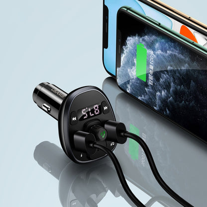 شاحن سيارة لاسلكي بشاشة رقمية مزدوجة USB 3.4A من USAMS US-CC115 C21، US-CC115 C21
