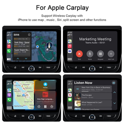 محول Carplay سلكي إلى لاسلكي USB + USB-C / Type-C لجهاز iPhone، مستطيل أبيض