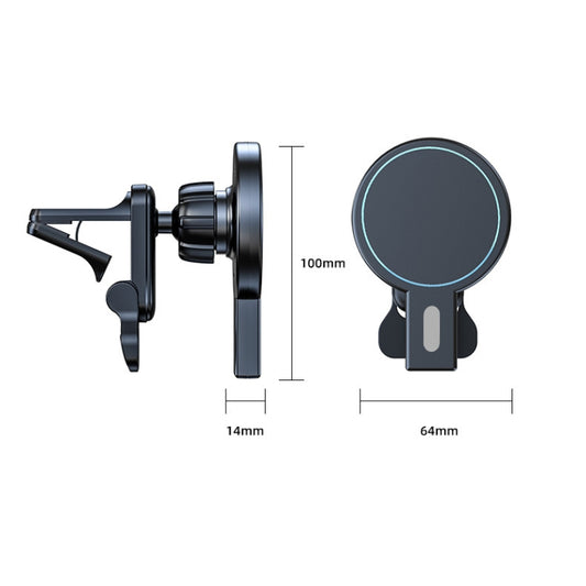 K07 15W Max Output Magnetic Car Air Outlet Bracket Wireless Charger, K07