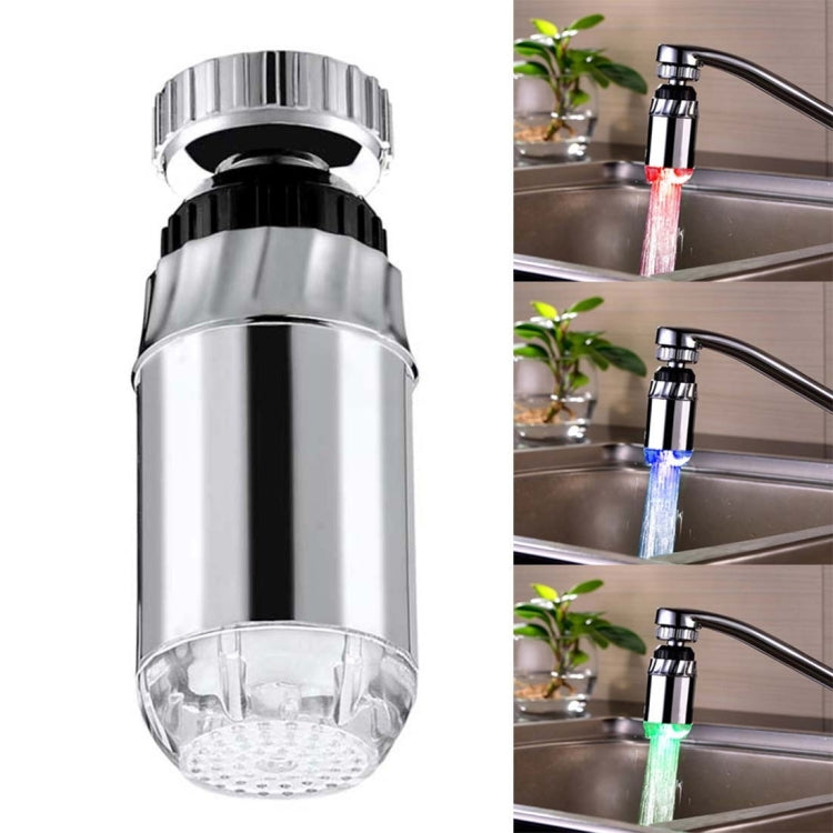 SDF-B2 1 LED ABS Temperature Sensor RGB LED Faucet Light Water Glow Shower, Size: 78 x 28mm, Interface: 22mm (Silver), SDF-B2