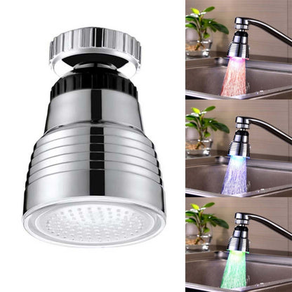 SDF-B10 1 LED ABS Temperature Sensor RGB LED Faucet Light Water Glow Shower, Size: 58 x 38mm, Interface: 22mm (Silver), SDF-B10