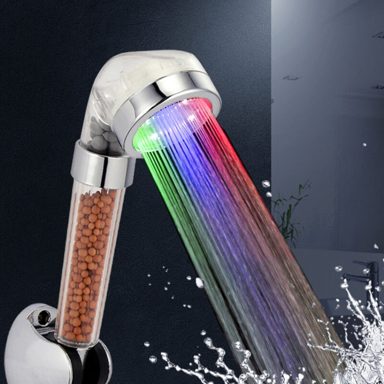 SDS-A23 15 LEDs ABS Temperature Sensor Negative Ions RGB LED Shower Head, Size: 23 x 6.5 x 5.8cm, Interface:  20mm, SDS-A23