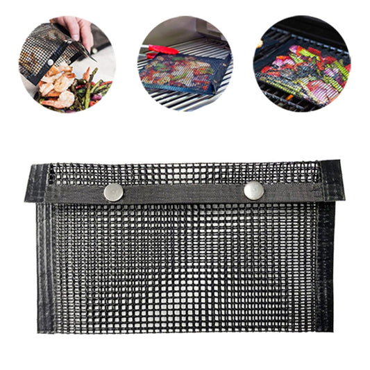 Barbecue Heat Resistant Non-stick Grilling Mesh BBQ Baking Bag, Size: 24 x 14cm (Black), 24 x 14cm (Black)