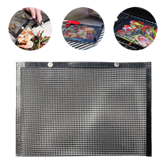 Barbecue Heat Resistant Non-stick Grilling Mesh BBQ Baking Bag, Size: 40 x 27cm (Black), 40 x 27cm (Black)