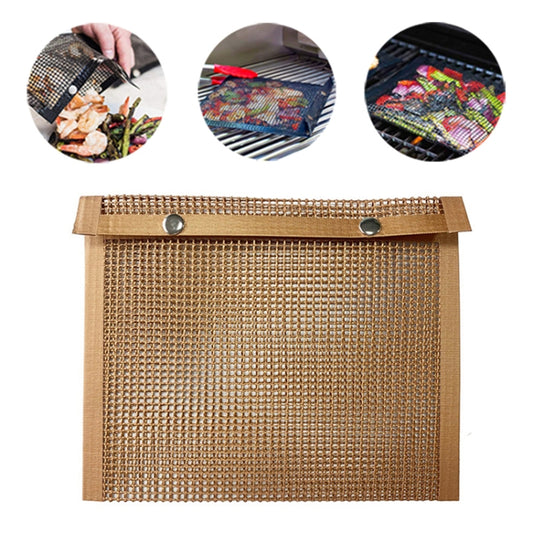 Barbecue Heat Resistant Non-stick Grilling Mesh BBQ Baking Bag, Size: 27 x 22cm (Copper), 27 x 22cm (Copper)