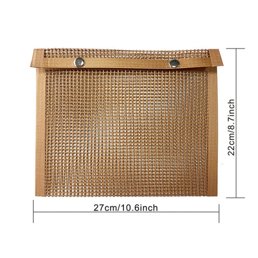 Barbecue Heat Resistant Non-stick Grilling Mesh BBQ Baking Bag, Size: 27 x 22cm (Copper), 27 x 22cm (Copper)