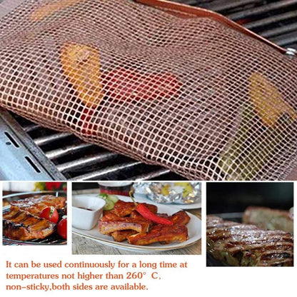 Barbecue Heat Resistant Non-stick Grilling Mesh BBQ Baking Bag, Size: 27 x 22cm (Copper), 27 x 22cm (Copper)