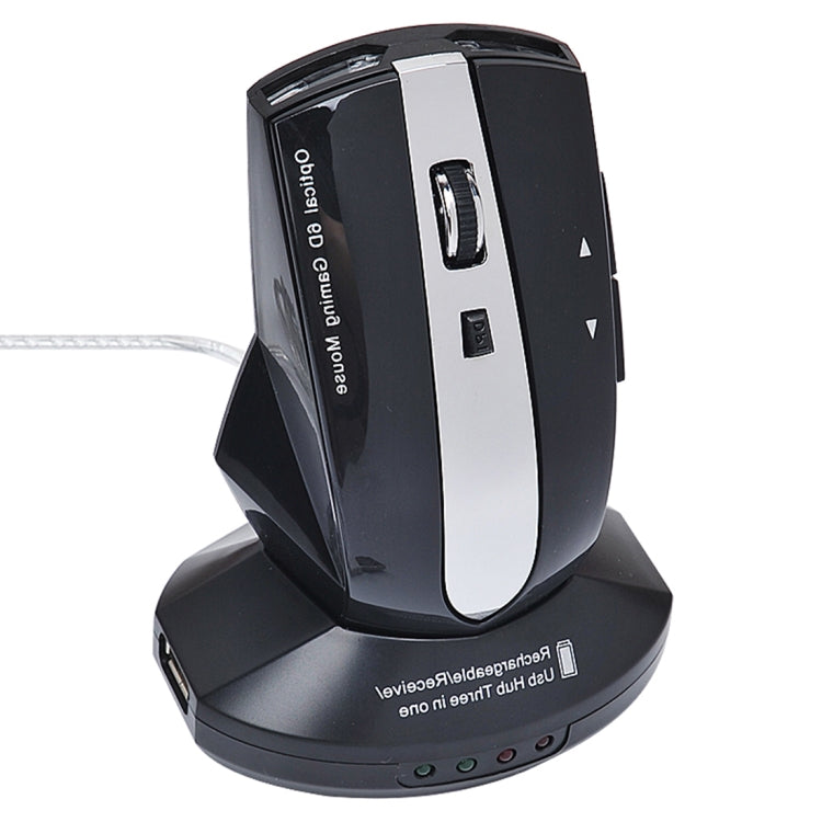 MZ-011 2.4GHz 1600DPI Wireless Rechargeable Optical Mouse with HUB Function, Blue, Silver, Black, Black Silver, White + Royal Blue, Pearl White