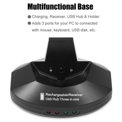 MZ-011 2.4GHz 1600DPI Wireless Rechargeable Optical Mouse with HUB Function, Blue, Silver, Black, Black Silver, White + Royal Blue, Pearl White
