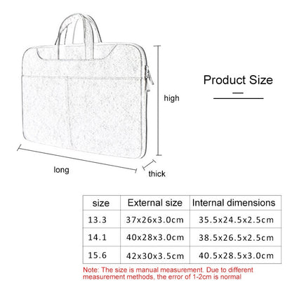 ST06S Waterproof PU Leather Zipper Hidden Portable Strap One-shoulder Handbag for 13.3 inch Laptops, with Magic Stick & Suitcase Belt, ST06S 13.3 inch Dark Gray, ST06S 13.3 inch Pink, ST06S 13.3 inch Light Grey