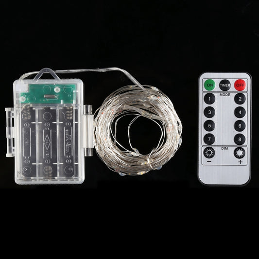 50 LEDs 3 x AA Batteries Box Fairy Lamp Decorative Light with Remote Control, DC 5V, Colorful Light/Remote Control, White Light/Remote Control, Warm White/Remote Control