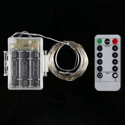 50 LEDs 3 x AA Batteries Box Fairy Lamp Decorative Light with Remote Control, DC 5V, White Light/Remote Control, Warm White/Remote Control, Colorful Light/Remote Control