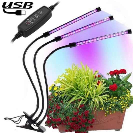30W Triple Heads Adjustable Spectrum Timing LED Lamp for Plant Growth Lighting, DC 5V, 30W