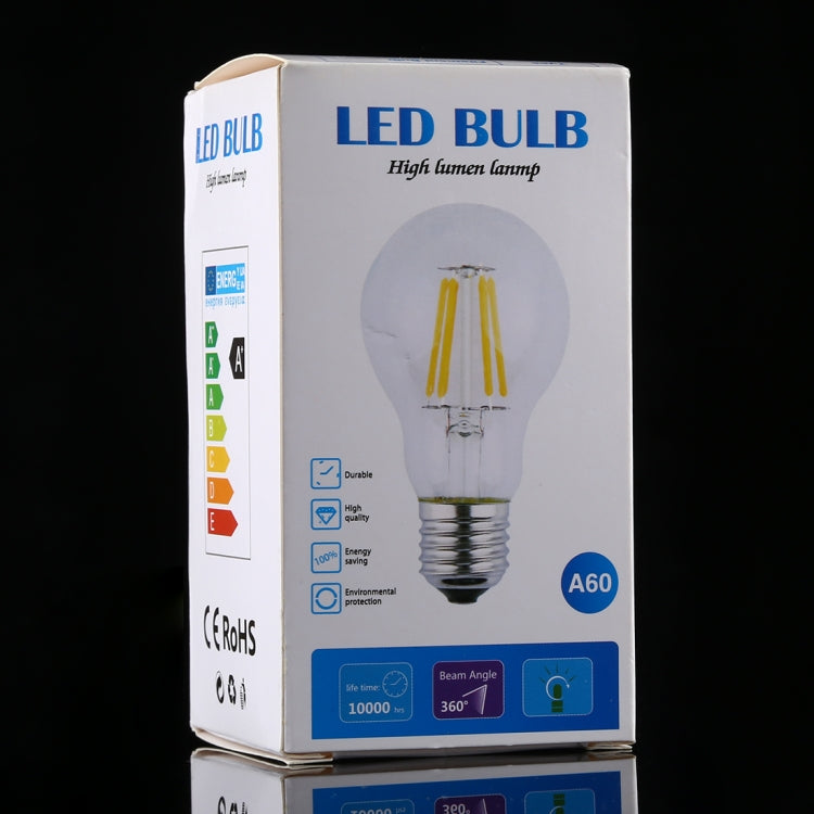 مصباح إضاءة LED 450 لومن A60 E27 4 وات 4 مصابيح LED، خيط إضاءة LED خافت عتيق، موفر للطاقة، تيار متردد 220 فولت، 4 وات أبيض دافئ