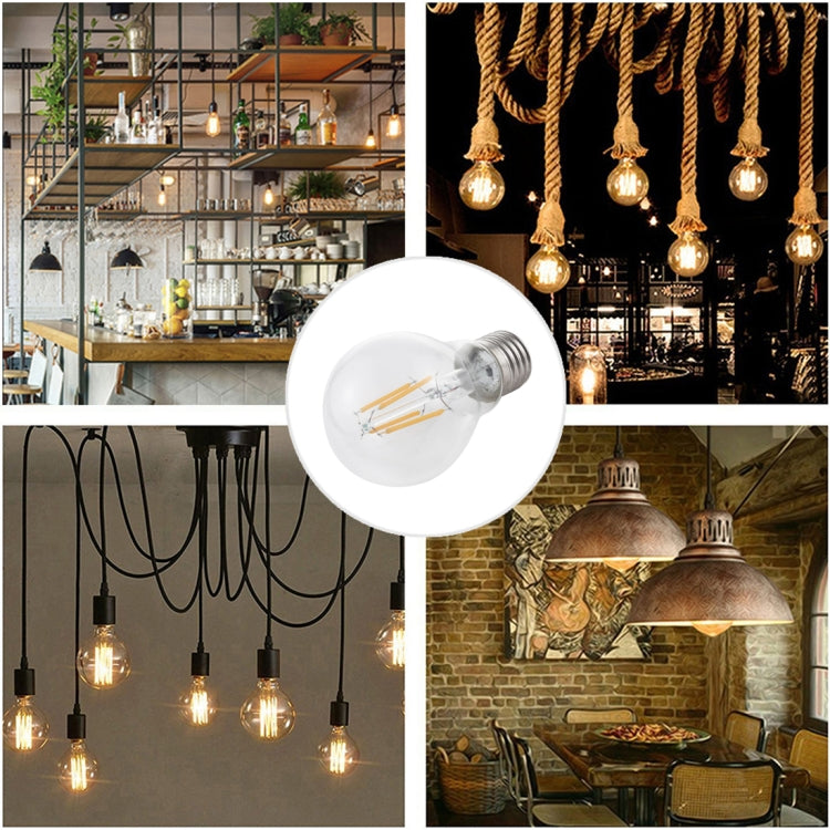 مصباح إضاءة LED 450 لومن A60 E27 4 وات 4 مصابيح LED، خيط إضاءة LED خافت عتيق، موفر للطاقة، تيار متردد 220 فولت، 4 وات أبيض دافئ