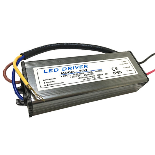 محول تشغيل LED بقوة 30 واط من تيار متردد 85-265 فولت إلى تيار مستمر 24-38 فولت، مقاوم للماء IP65، 30 واط