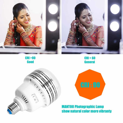 MANTOO PGL35 35W 120V 5500K 3900LM LED Light Bulb for Photography Lighting, 120V 3900LM