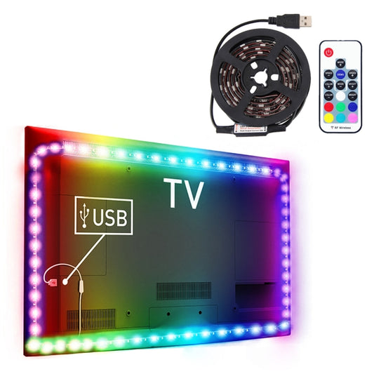 12W 60 LEDs SMD 5050 with 17-keys RF Wireless Remote Control, DC 5V, 1m Colorful Light