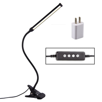 LED Desk Lamp 8W Folding Adjustable USB Charging Eye Protection Table Lamp, USB Charge Version + Power Plug
