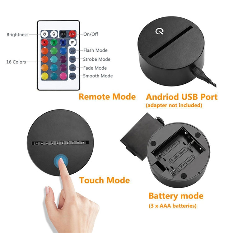 Fishing Shape 3D Colorful LED Vision Light Table Lamp, USB & Battery Version, USB & Battery Version