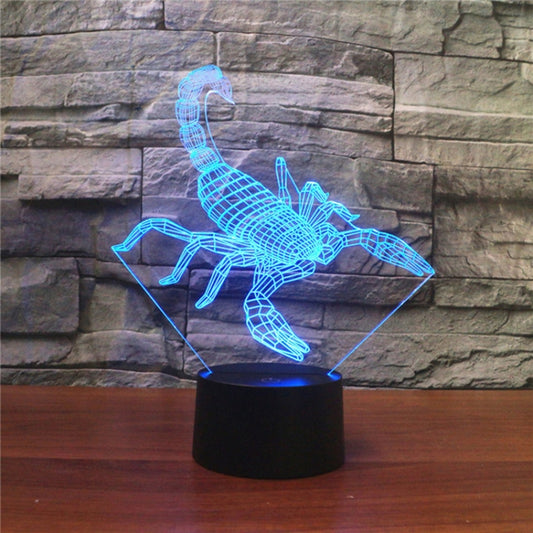 Scorpion Shape 3D Colorful LED Vision Light Table Lamp, 16 Colors Remote Control Version, 16 Colors Remote Control Version