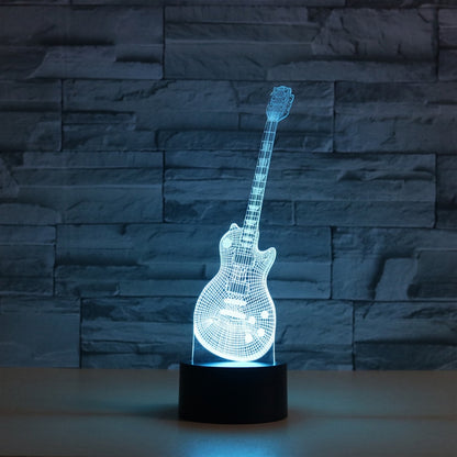 مصباح طاولة LED ملون ثلاثي الأبعاد على شكل جيتار، إصدار يعمل باللمس للشحن، إصدار يعمل باللمس للشحن
