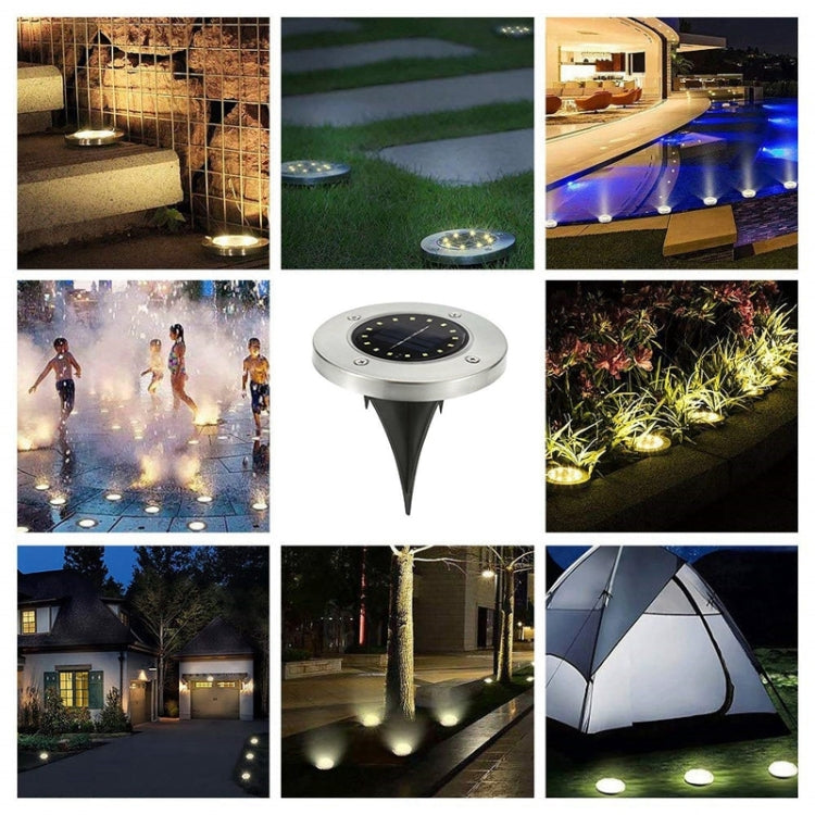 قطعتان من مصابيح LED تعمل بالطاقة الشمسية تحت الأرض مقاومة للماء IP65، إضاءة خارجية للحديقة والشارع، 16 مصباح LED