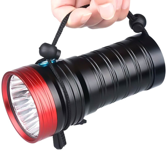 3 تروس، DB18 18xT6، تدفق ضوئي: مصباح يدوي LED بقوة 5400 لومن، مع 4 بطاريات 18650
