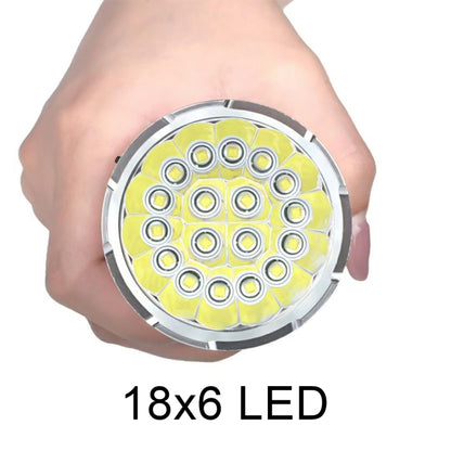 3 تروس، K18MAX 18xT6، تدفق ضوئي: مصباح يدوي LED بقوة 5400 لومن، بدون بطارية
