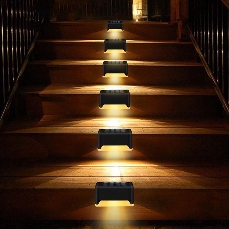 12 قطعة من مصابيح LED الخارجية التي تعمل بالطاقة الشمسية للسلالم، مقاومة للماء IP65، مصباح حديقة، ضوء أبيض دافئ، 12 قطعة باللون الأسود، 12 قطعة باللون البني