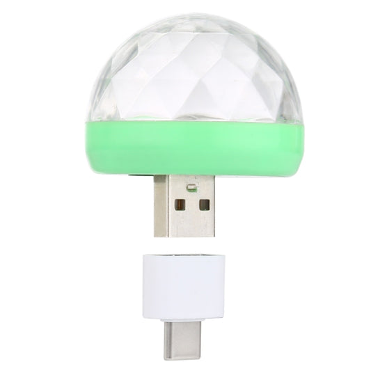 4W RGB USB LED Crystal Magic Ball Stage Light with Type-C Adapter, with Type-C Adapter