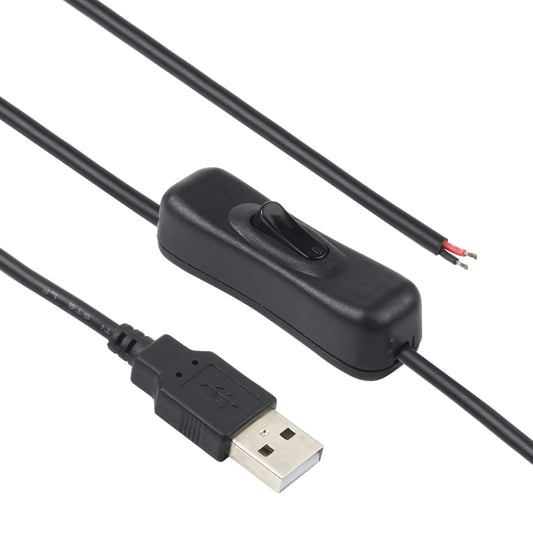 كابل طاقة موصل كهربائي USB لشريط الإضاءة LED، مع مفتاح، طول الكابل: 1 متر