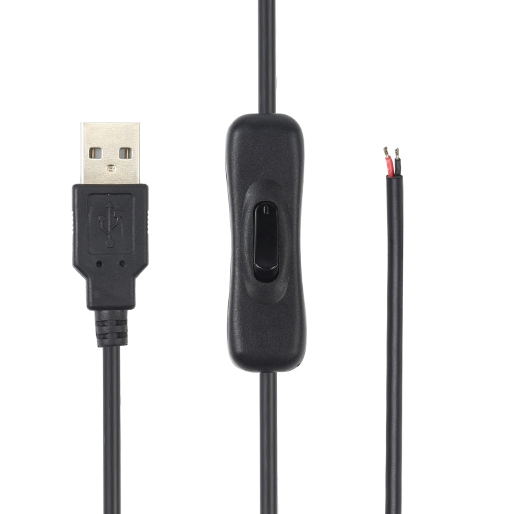 كابل طاقة موصل كهربائي USB لشريط الإضاءة LED، مع مفتاح، طول الكابل: 1 متر