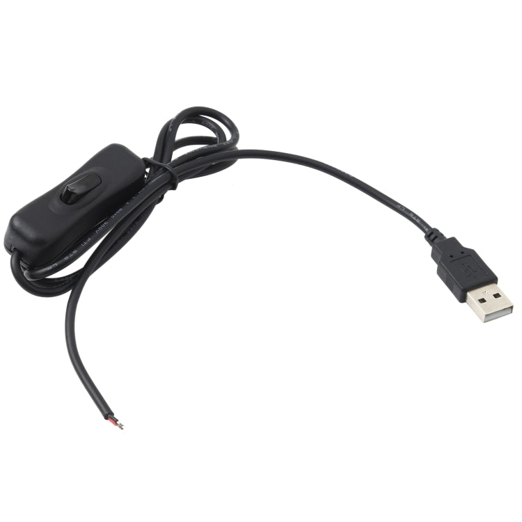 كابل طاقة موصل كهربائي USB لشريط الإضاءة LED، مع مفتاح، طول الكابل: 1 متر
