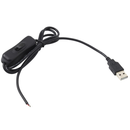 كابل طاقة موصل كهربائي USB لشريط الإضاءة LED، مع مفتاح، طول الكابل: 1 متر