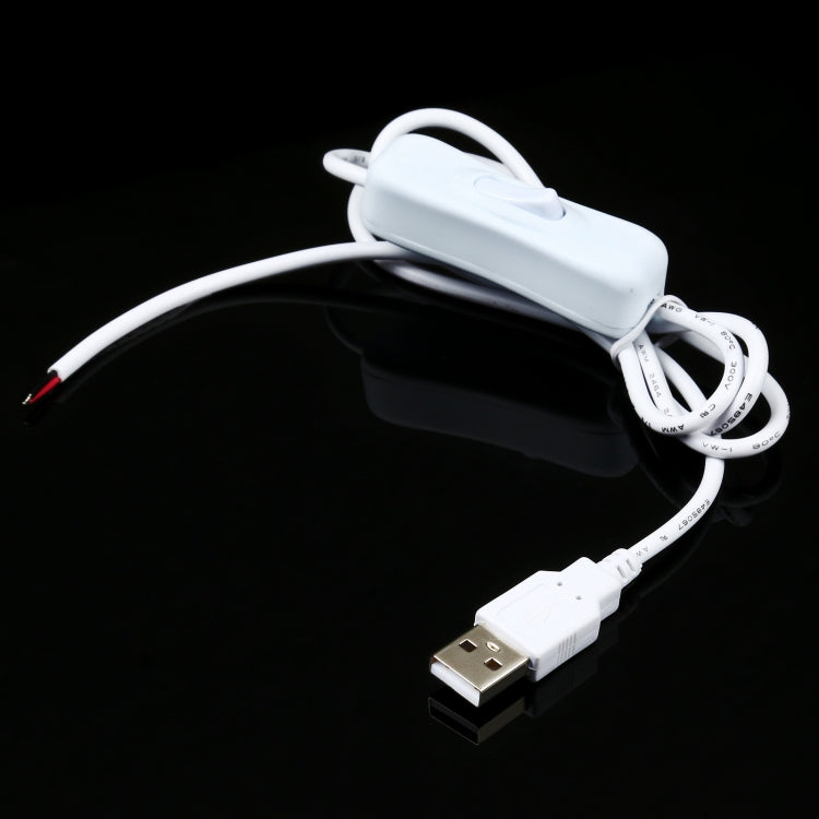 كابل طاقة موصل كهربائي USB لشريط الإضاءة LED، مع مفتاح، طول الكابل: 1 متر