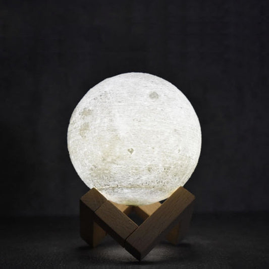 USB Charging LED Energy-saving Night Light with Wooden Holder Base, Touch 2-color(15cm)