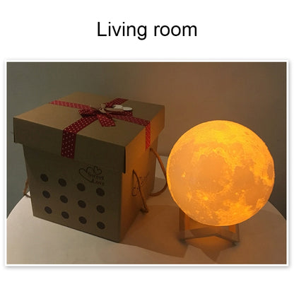 USB Charging LED Energy-saving Night Light with Wooden Holder Base, Touch 2-color(15cm)