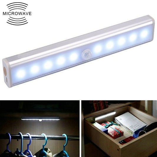 1.8W 10 LEDs White Light Wide Screen Intelligent Human Body Sensor Light LED Corridor Cabinet Light, USB Charging Version, 1.8W 10 LEDs