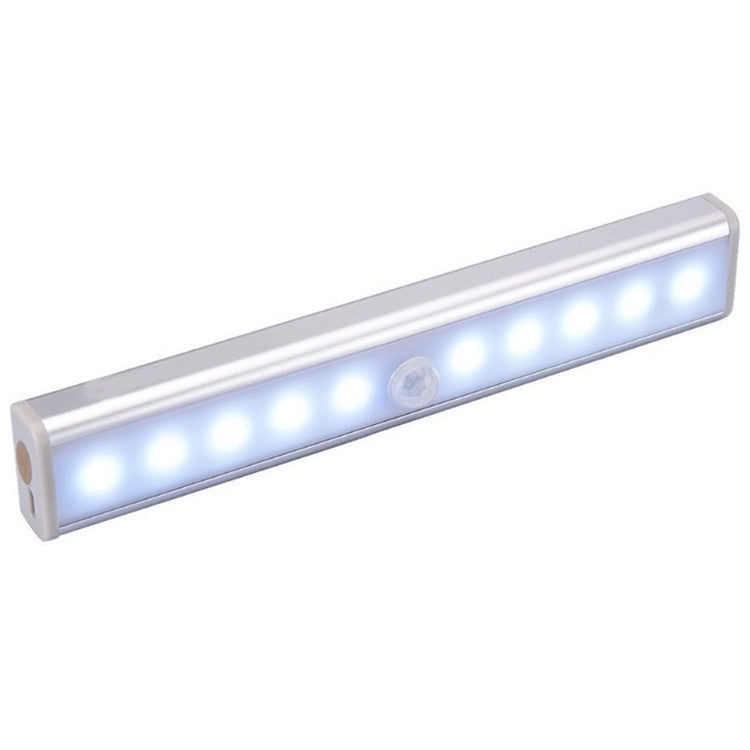 1.8W 10 LEDs White Light Wide Screen Intelligent Human Body Sensor Light LED Corridor Cabinet Light, USB Charging Version, 1.8W 10 LEDs