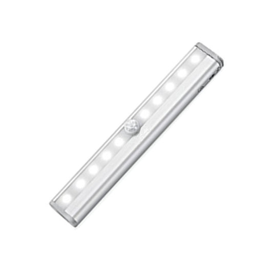0.8W 10 LEDs White Light Narrow Screen Intelligent Human Body Sensor Light LED Corridor Cabinet Light, USB Charging Version, 0.8W 10 LEDs White