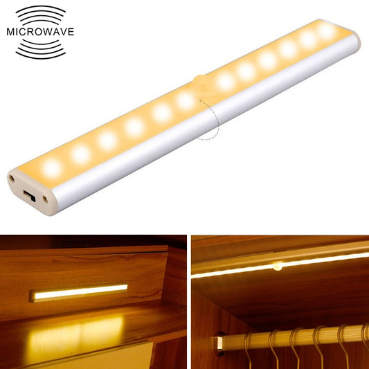2W 12 LEDs Warm White Wide Screen Intelligent Human Body Sensor Light LED Corridor Cabinet Light, USB Charging Version, 2W 12 LEDs Warm White