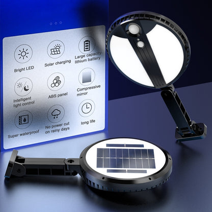 مصباح حديقة دائري يعمل بالطاقة الشمسية، 70 مصباح LED، 450 لومن، مقاوم للماء IP65، جسم مصباح حثي للشارع