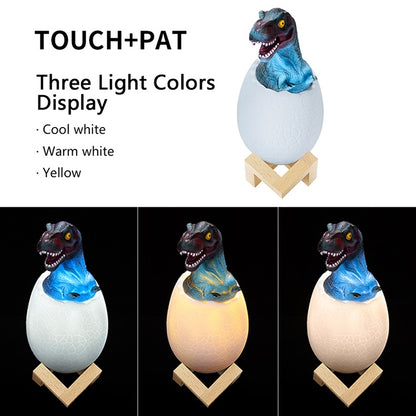 Tyrannosaurus Shape Creative Touch 3D Decorative Night Light, 3-color Patting Version, Tyrannosaurus