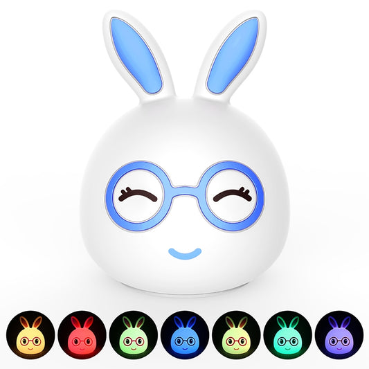 Happy Rabbit Creative Touch 3D LED Decorative Night Light, AAA Battery Version, AAA Battery Version (Blue), AAA Battery Version (Pink)