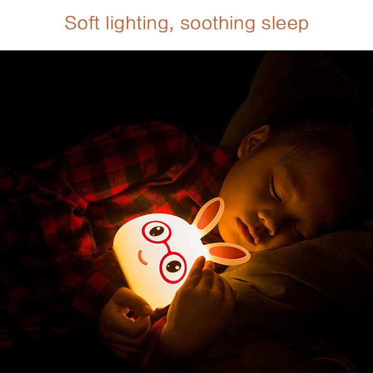 Smiling Rabbit Creative Touch 3D LED Decorative Night Light, USB Charging Version, USB Charging Version (Pink), USB Charging Version (Blue)