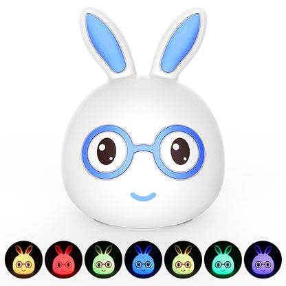 Smiling Rabbit Creative Touch 3D LED Decorative Night Light, USB Charging Version, USB Charging Version (Pink), USB Charging Version (Blue)