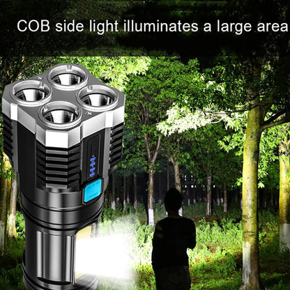 S03 4 × SMD 3030 + COB مصباح يدوي LED قوي قابل لإعادة الشحن عبر USB